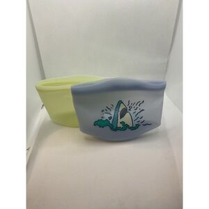 NWT Cat & Jack Reusable Silicone Snack Bags 2 Count Shark BlueGreen BPA Free NEW